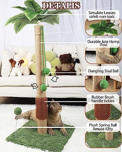 ANWA 35" Tall Simulated Cat Scratching Post - Image 5