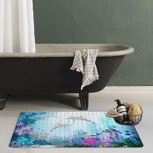 Ocean Blue Bathtub Mat Non-Slip - Image 4