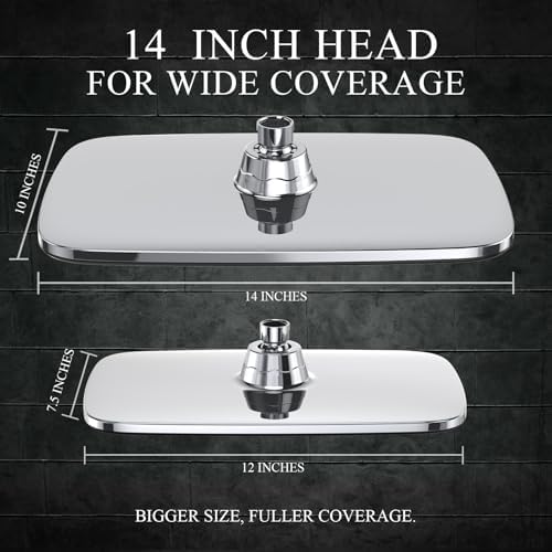 Veken 14" Wide Rain Shower Head - Image 3