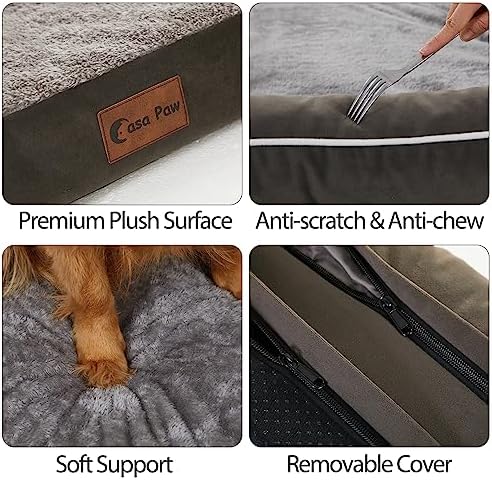 Orthopedic Washable Dog Bed for Large Dogs, Dark Green - Image 4