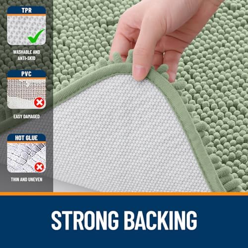 OLANLY Bathroom Runner Rugs 47x20, Extra Soft Absorbent Chenille Bath Rugs - Image 6