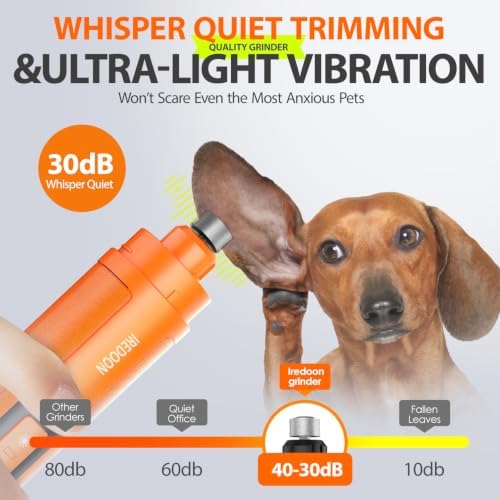 IREDOON Dog Nail Grinder with 4 LED Lights, 3 Speeds Super Quiet - Image 3