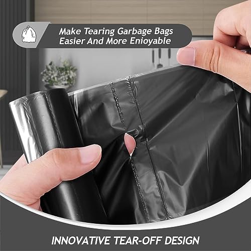 Teivio Medium Black Trash Bags 10 Gallon 40 Count Kitchen Garbage Bags - Image 3