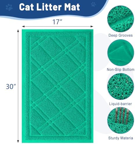 Smiry Cat Litter Box Mat 30x17, Non-Slip Water Resistant Litter Trapping Mat - Image 3