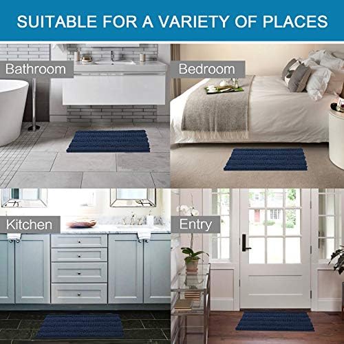 H.VERSAILTEX Bath Rugs for Bathroom Non Slip Bath Mats Extra Thick Chenille - Image 6