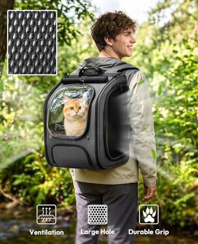 Pecute Cat Backpack Carrier, Large Space Cat Bubble Backpack - Image 4