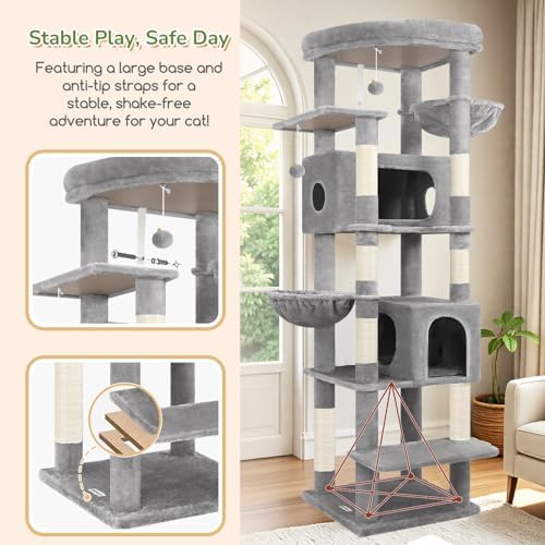 Globlazer 74in Heavy Duty Cat Tree Tower - Image 5