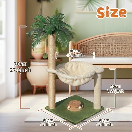Fantasreen Cat Tree 28'' with Hammock & Interactive Toy - Image 5