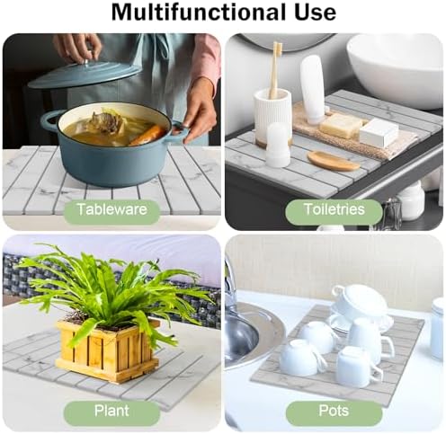 Stone Dish Drying Mat for Kitchen Counter, Versatile Stone Drying Mats for Cups - Image 6