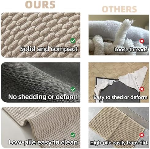 TYUU Bathroom Runner Rugs, Long Bath Mat Runner Washable Thin Quick Dry Low - Image 3
