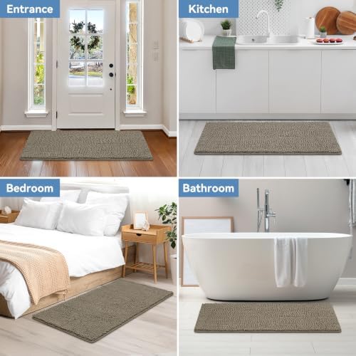 Bcoimo Bath Rug Mat, 48x30 High Absorbent Latte Long Bathroom Runner Rugs - Image 2