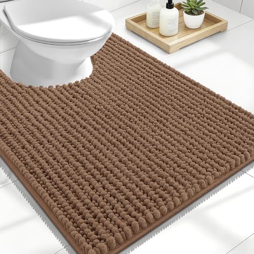 OLANLY Thick Chenille Toilet Rugs U-Shaped 24x20 by OLANLY