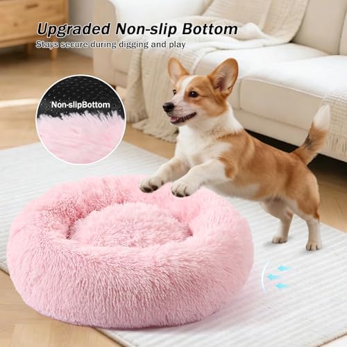 NOYAL Donut Dog Bed for Small Medium Pets, Plush Calming Faux Fur - Image 3