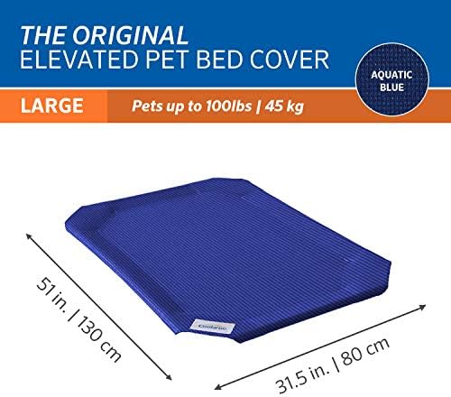 The Original Coolaroo Elevated Pet Bed Replacement Cover, Aquatic Blue - Image 3