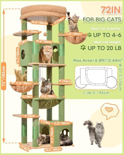 Taoqimiao 72 in Cat Tree, XXL Cat Tower - Image 6
