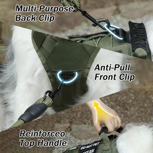 No Pull Tactical Dog Harness for Large Dogs, Service Dog Vest - Image 4