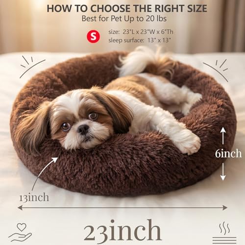 nononfish Small Dog Bed, Soft Calming Donut Sleeping Pet Bed - Image 3