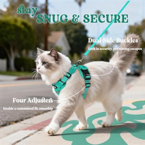 rabbitgoo Cat Harness and Leash Set, Escape Proof Vest, Cherry Grove - Image 6