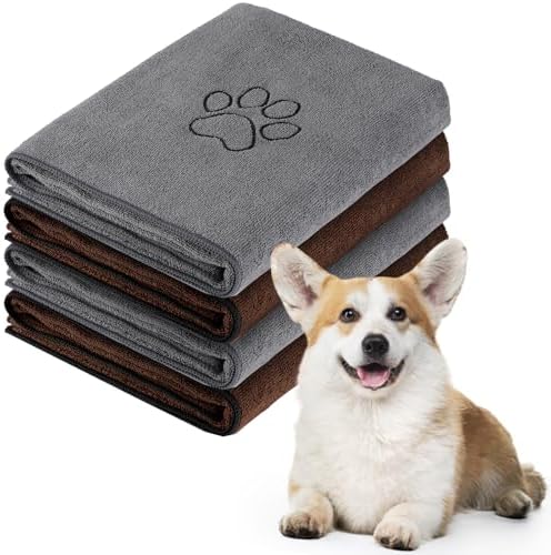 Chumia 4 Pcs Dog Towels for Drying, 16 x 32 Inch by Chumia