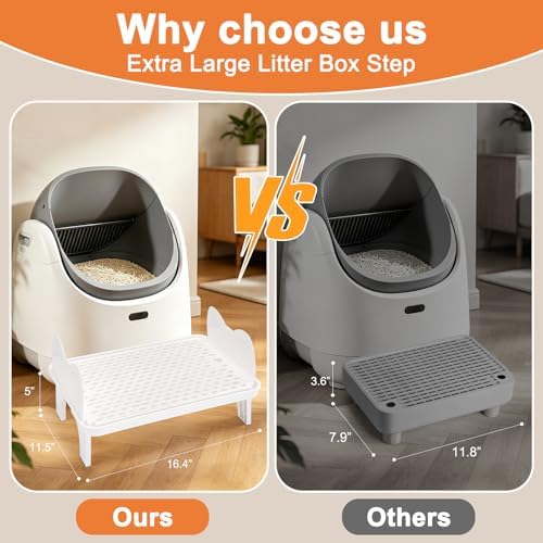 Uross Cat Litter Box Step, Extra Large Litter Box Ramp/Stairs - Image 2
