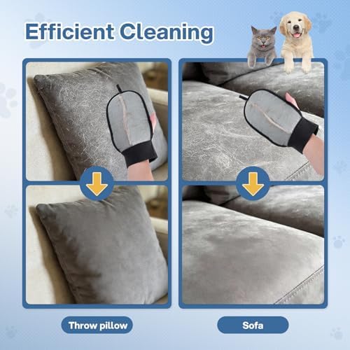 CLEANGOR 2 Pack Electrostatic Pet Hair Removal Grooming Gloves - Image 5