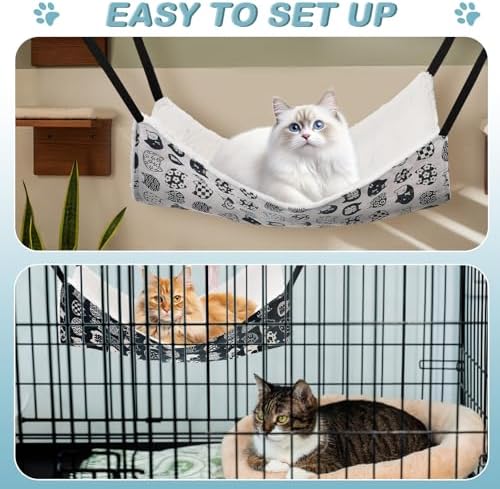 4 Pcs Cat Hammock for Cage Reversible Hanging Pet Bed - Image 5