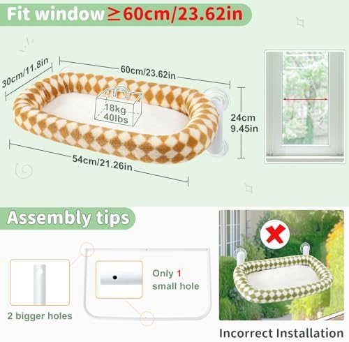 Sunhoo Foldable Cat Window Perch, Large Suction Cup Kitty Hammock - Image 4