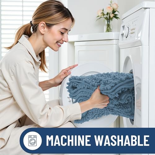 Smiry Bathroom Rugs 34X21, Extra Soft Rubber Backing Chenille Bath Mats - Image 6