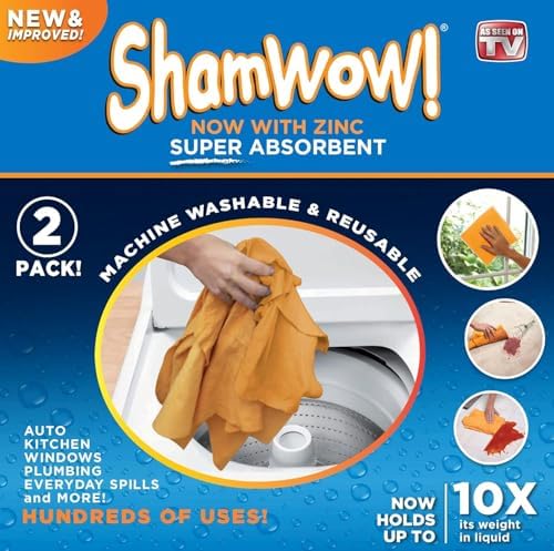 ShamWow Shammy Cloth 2-Pack, Super Absorbent Chamois Towel - Image 4