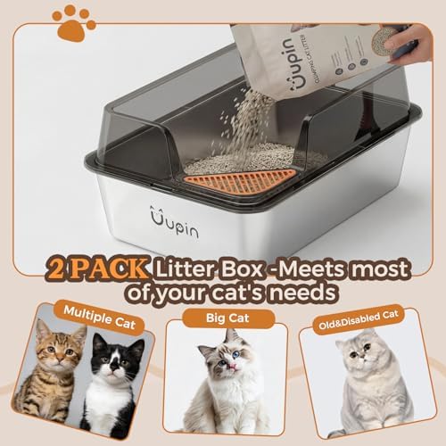 2 Pack Stainless Steel Litter Box - Image 3