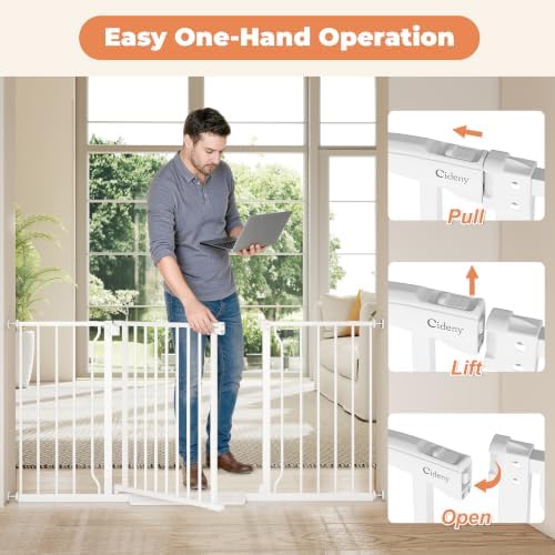 29"-58" Extra Wide Baby Gate, No Drilling Auto Close Dog Gate - Image 4