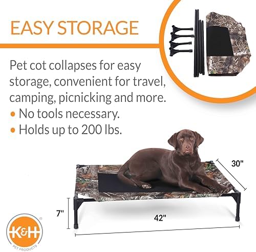 K&H Outdoor Elevated Dog Bed for Medium & Large Pets, Large 42x30in - Image 2