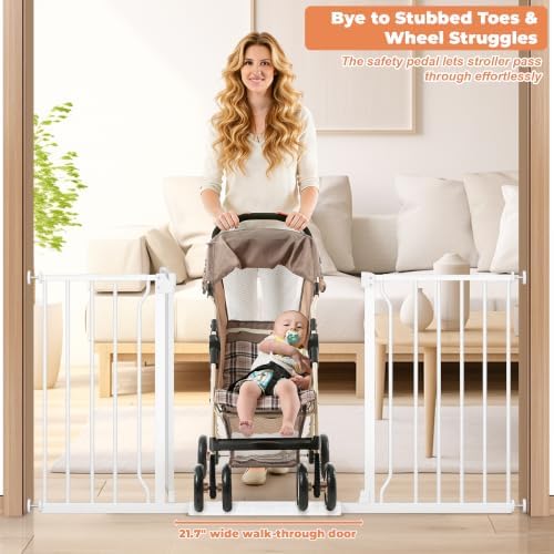 29"-58" Extra Wide Baby Gate, No Drilling Auto Close Dog Gate - Image 5