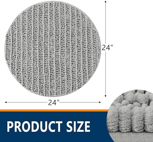 Smiry Bathroom Rugs Round 24X24, Extra Soft Rubber Backing Bath Mats - Image 2