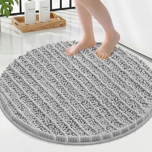 Smiry Bathroom Rugs Round 24X24, Extra Soft Rubber Backing Bath Mats by Smiry