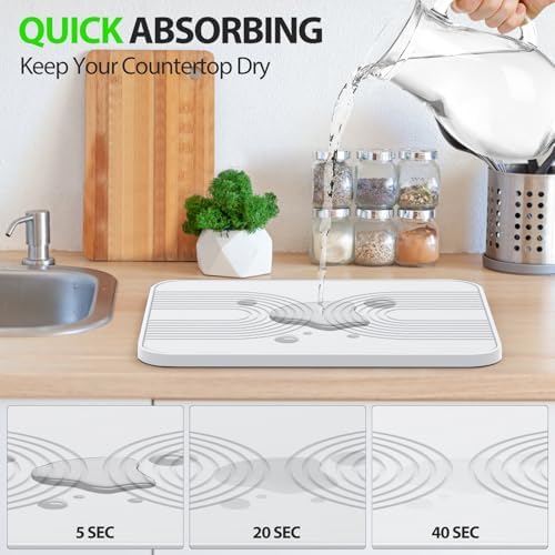 2 PCS Stone Dish Drying Mat ＆ Silicone Mat - Image 2
