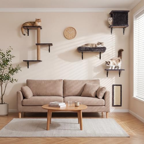 5-in-1 Cat Wall Shelves for Large Cats, Floating Climber - Image 4