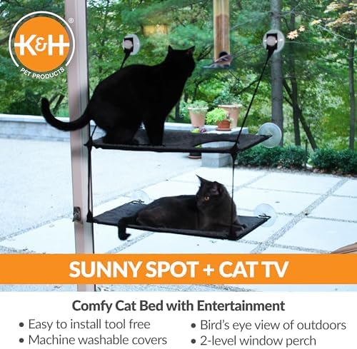 K&H Cat Window Perch, EZ Mount Double Stack Kitty Sill - Image 3