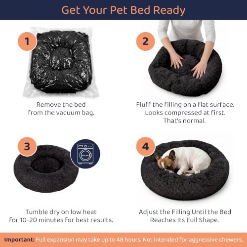Calming Donut Dog Bed for Small Dogs, Round Dog Bed for Medium & Large Dogs - Image 4