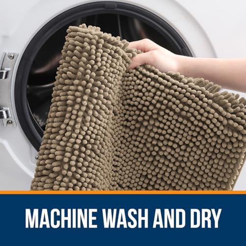 OLANLY Bathroom Runner Rugs 59x24, Extra Soft Absorbent Chenille Bath Rugs - Image 5