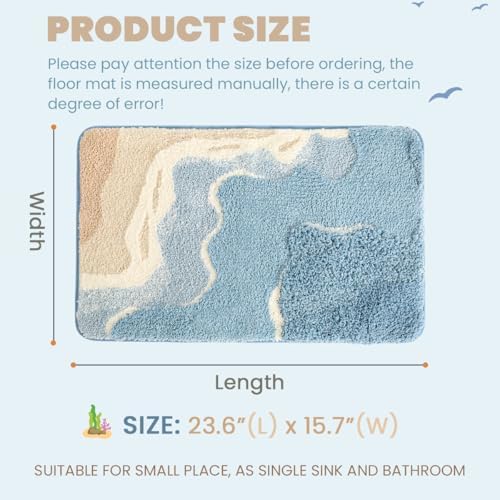 Cute Ocean Bathroom Rug Super Absorbent Bath Mat Machine Washable and Non Slip - Image 2