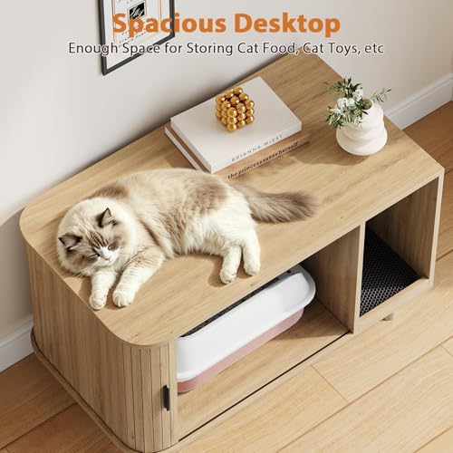 34.3" Cat Litter Box Enclosure Furniture - Image 6