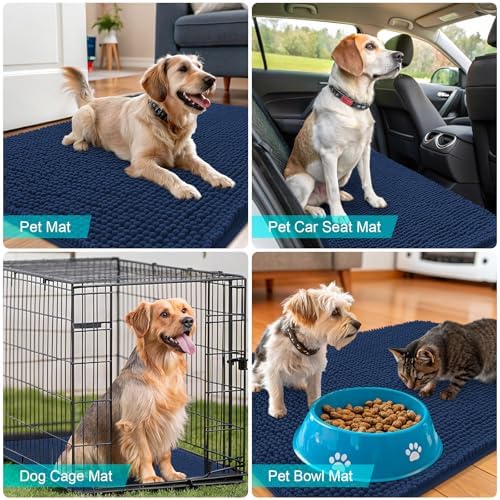 OLANLY Dog Door Mat for Muddy Paws 36x24, Super Absorbent Chenille Mud Mat - Image 7