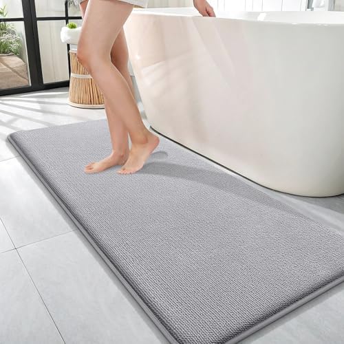 OLANLY Memory Foam Bathroom Runner Rug 47x17, Absorbent Long Bath Mat by OLANLY