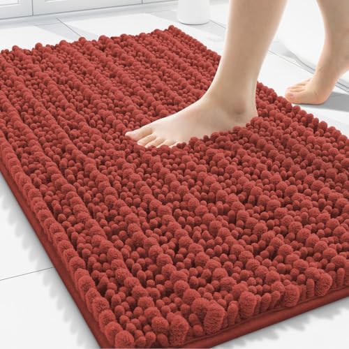 Smiry Bathroom Rugs 30X20, Extra Soft Rubber Backing Chenille Bath Mats by Smiry