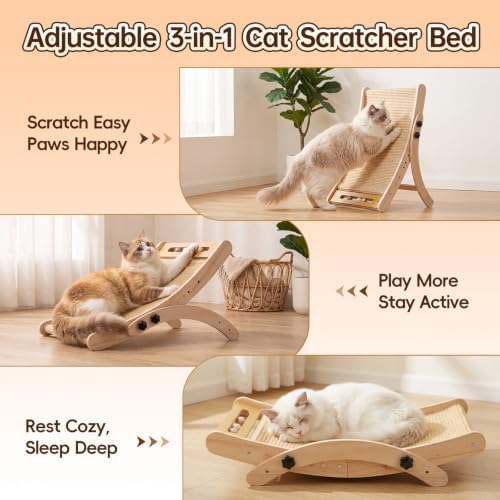 2-in-1 Sisal Cat Scratch Lounger, Convertible to Vertical Scratcher - Image 2