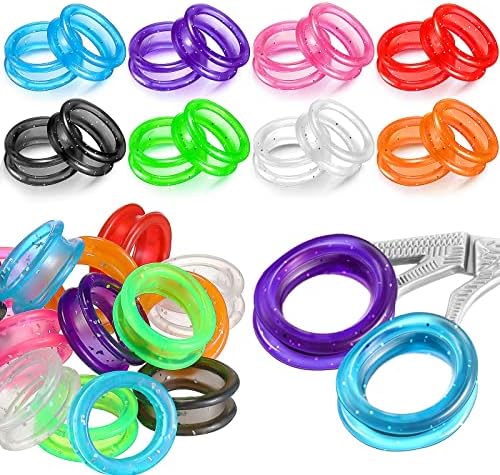 24 Pcs Silicone Scissor Finger Rings Pet Grooming Shear Inserts, 8 Colors by Skybooly