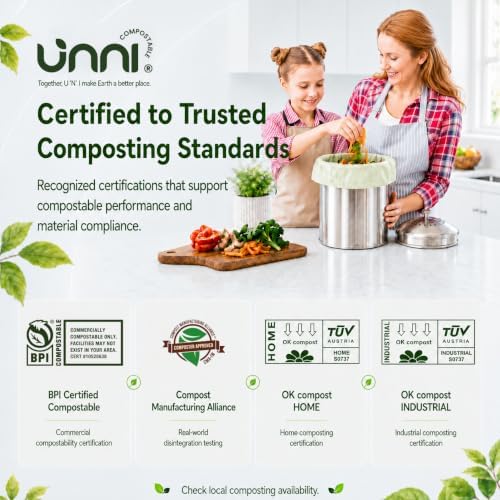 UNNI 2.6 Gallon Compostable Bags, 10 Liter, Extra Thick 0.71 Mil - Image 7