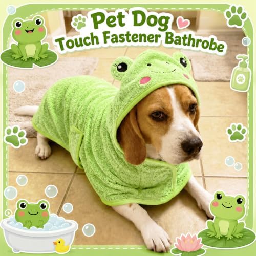 Cuffbow Frog Hooded Dog Bath Towel Robe - Image 6