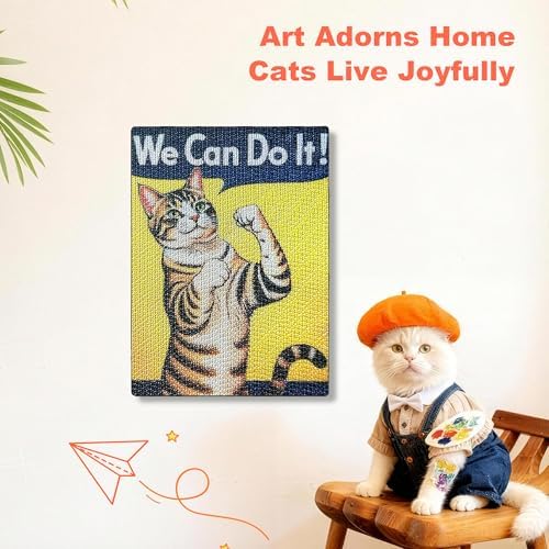 Art Cat Scratcher for Indoor Cats, Wall Mounted Cardboard Cat Scratcher - Image 3